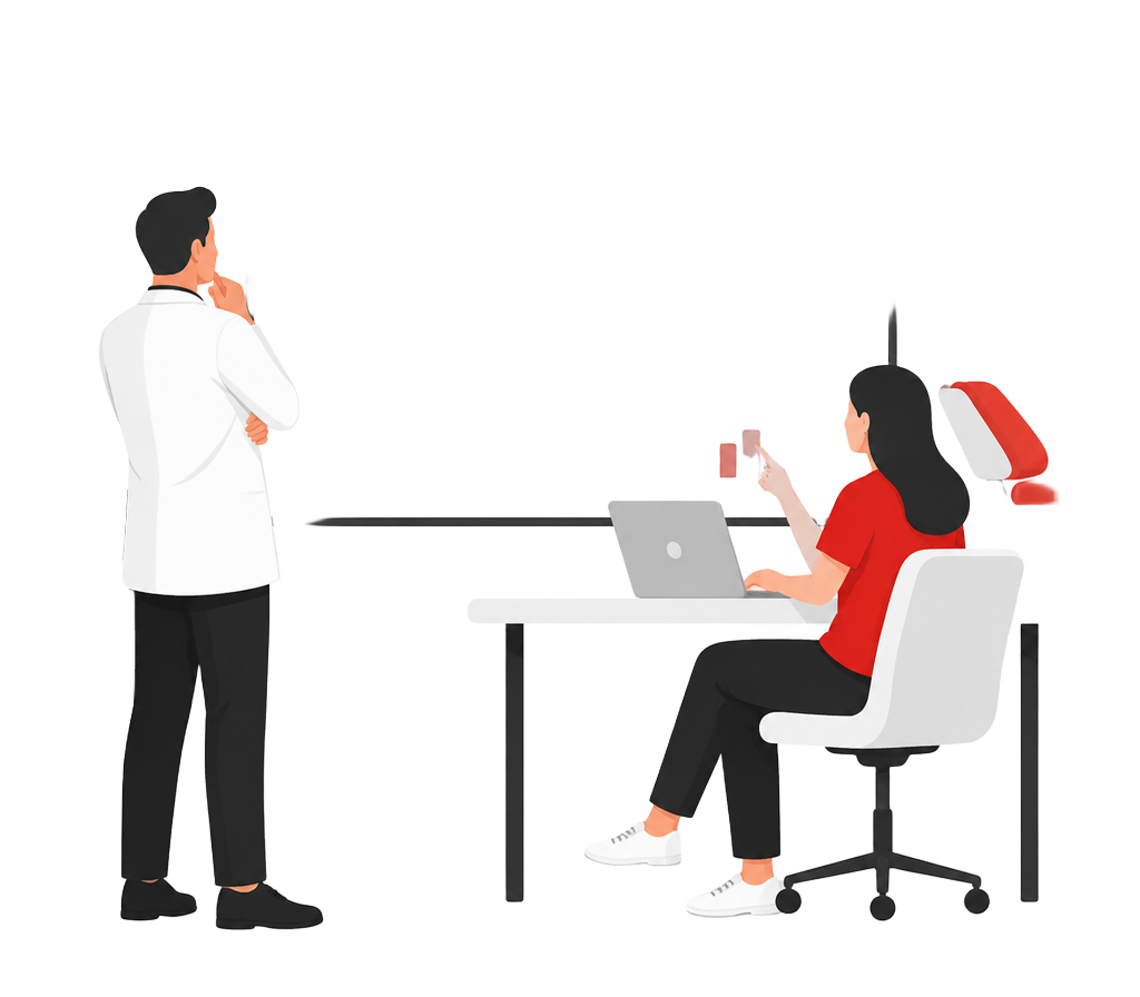 Dental clinic team reviewing marketing performance results